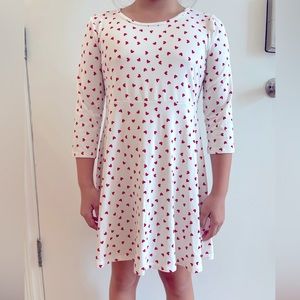 Eden in Love- Girls White dress with red hearts 3/4 Sleeves size 7/8